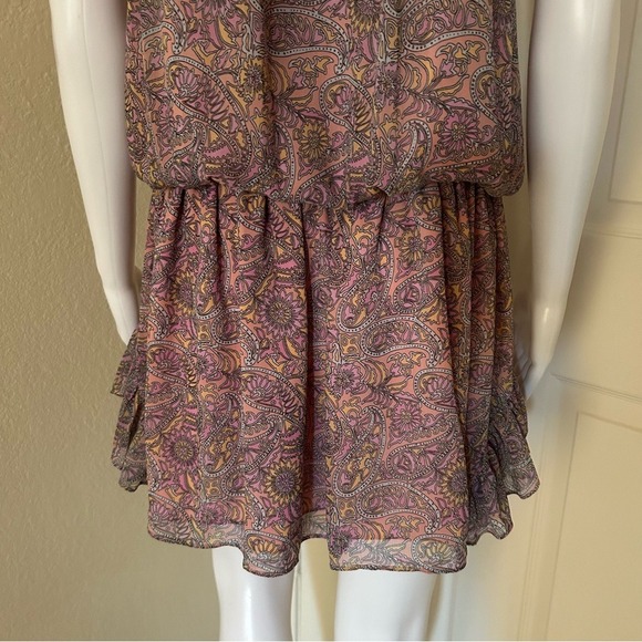 Ramy Brook Pink Paisley Print Knee-Length Dress Sleeveless  Mini Dres S - Picture 9 of 15